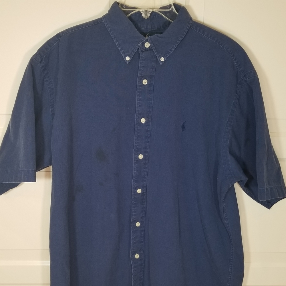 Polo Ralph Lauren Blue Short Sleeve Button Shirt L